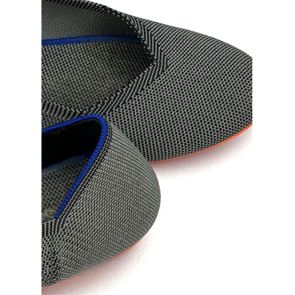 ~ Rothy's Herringbone 10.5 The Flat Washable Gray Navy Round Toe Ballet Flats